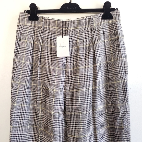 New ISABEL MARANT Ceyo Checked High-Rise Slim Fit Trouser Pants NWT 10 US/42 FR - Picture 9 of 15